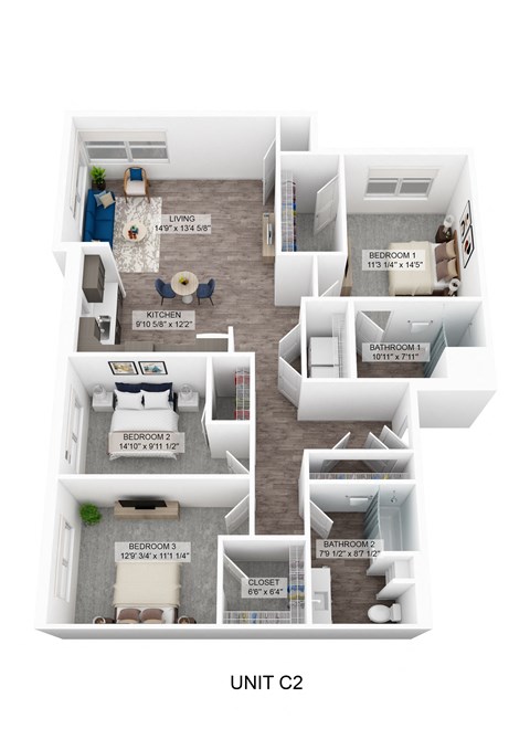 a floor plan of unit 2 unit c2 floor plan